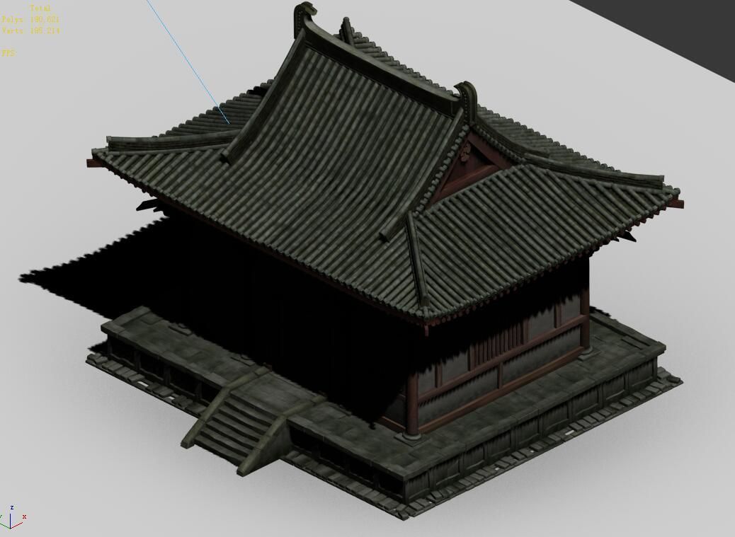 Dilapidated Hut-Golden Mountain Temple 95 3D model_2