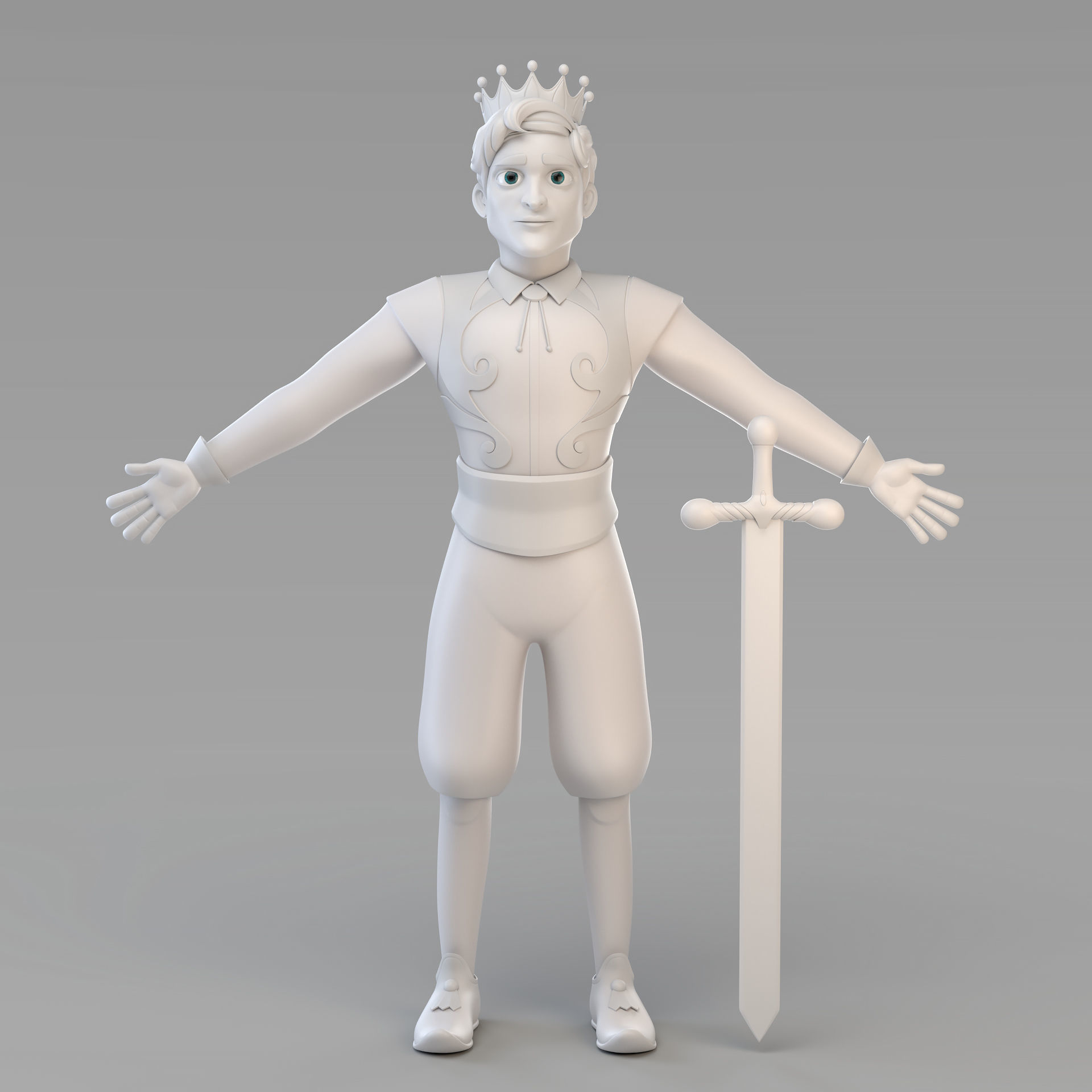 Cartoon Prince 03 3D model_1