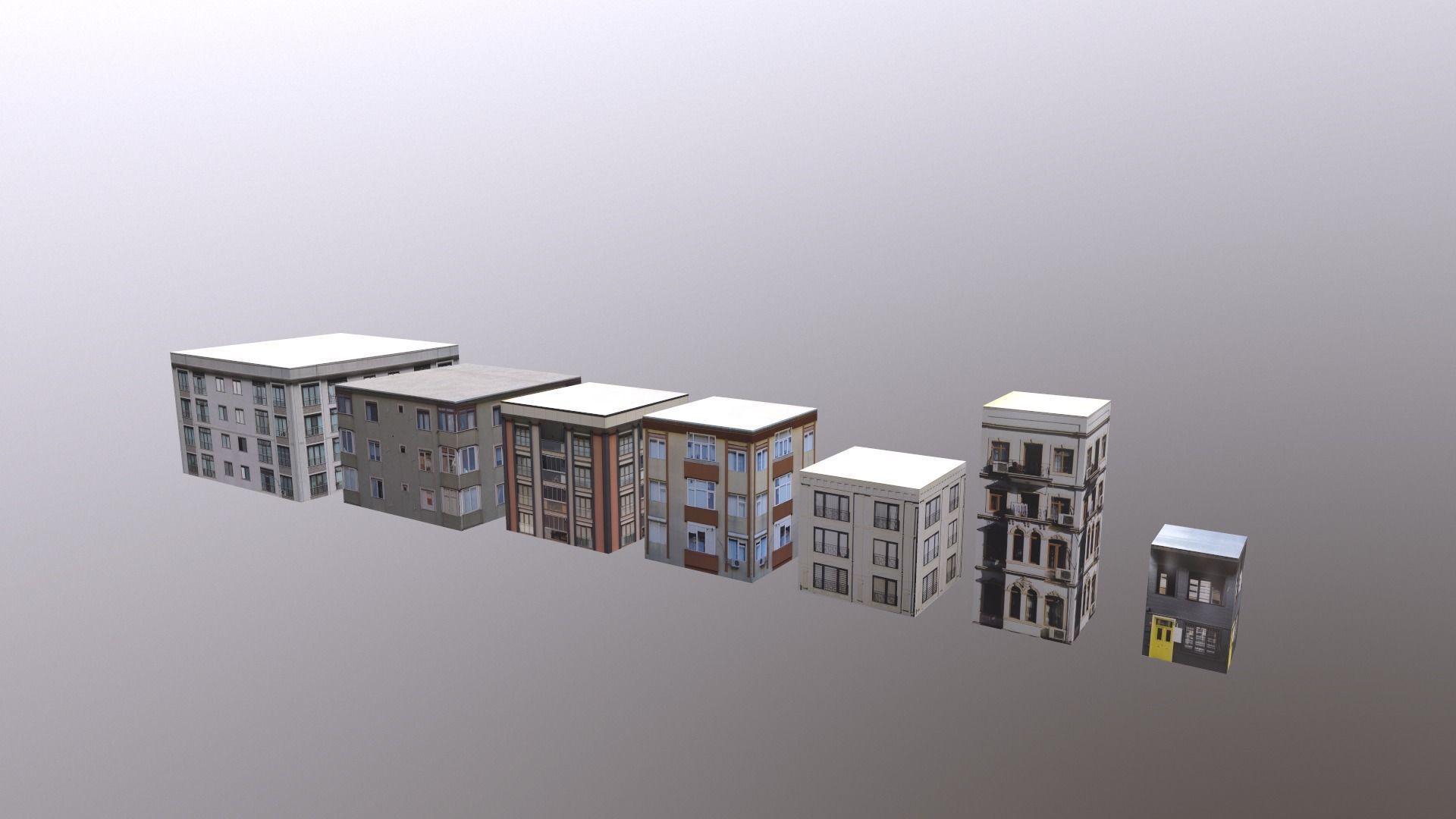 7 Apartment with textures Low-poly 3D model_2