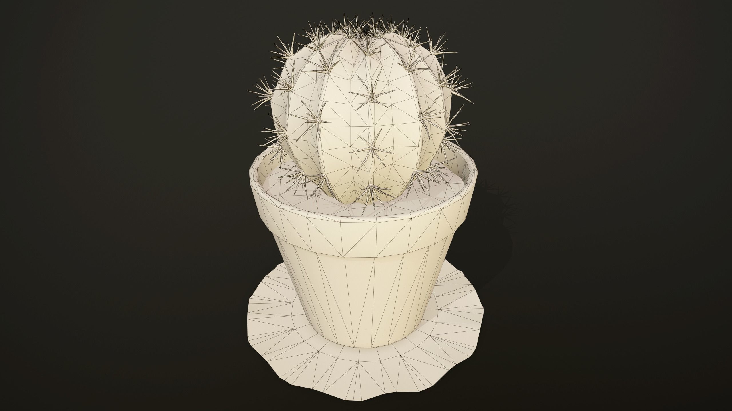 Cactus - PBR Game Ready in pot Low-poly 3D model_8