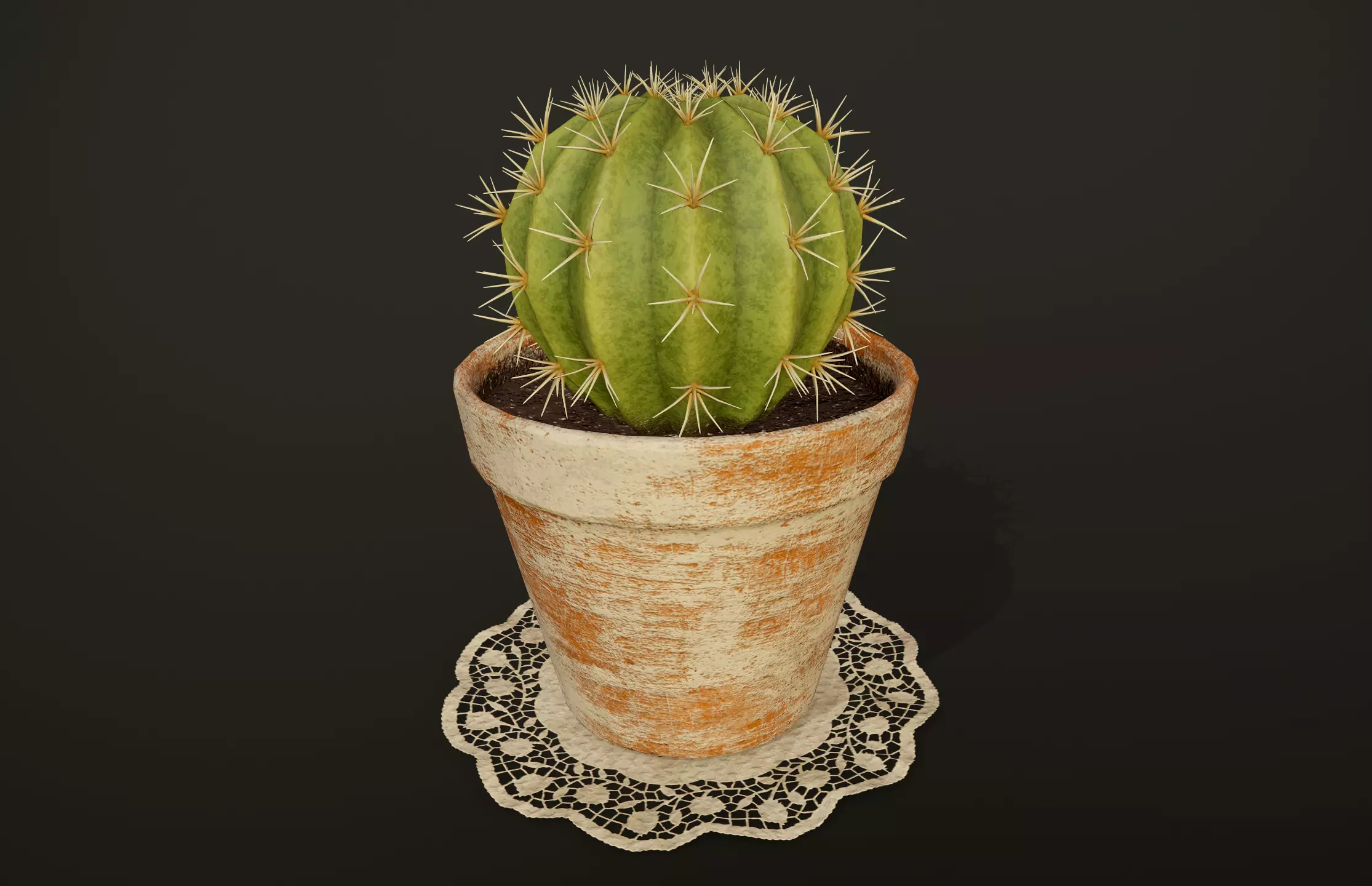 Cactus - PBR Game Ready in pot Low-poly 3D model_0
