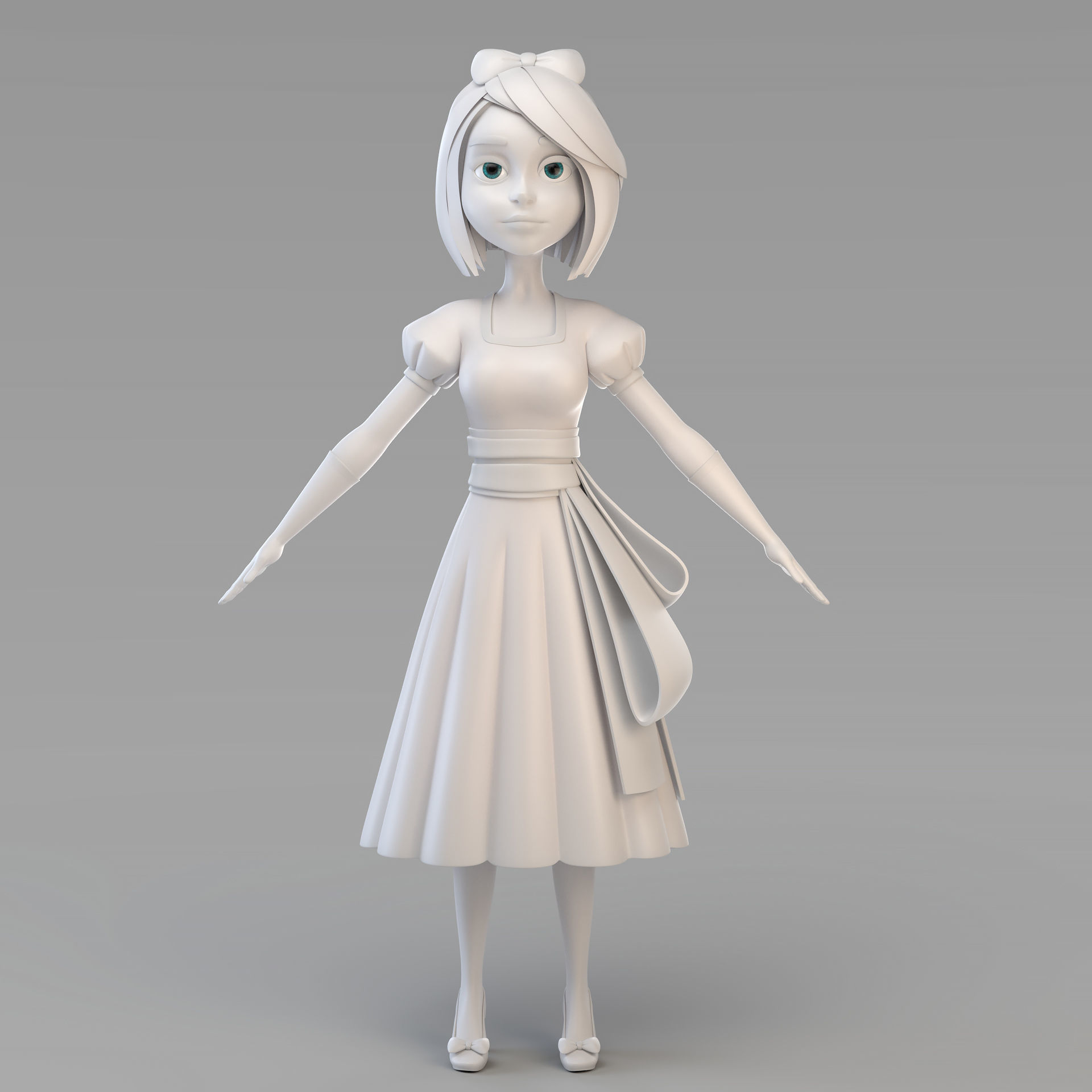 Cartoon Snow White 3D model_1