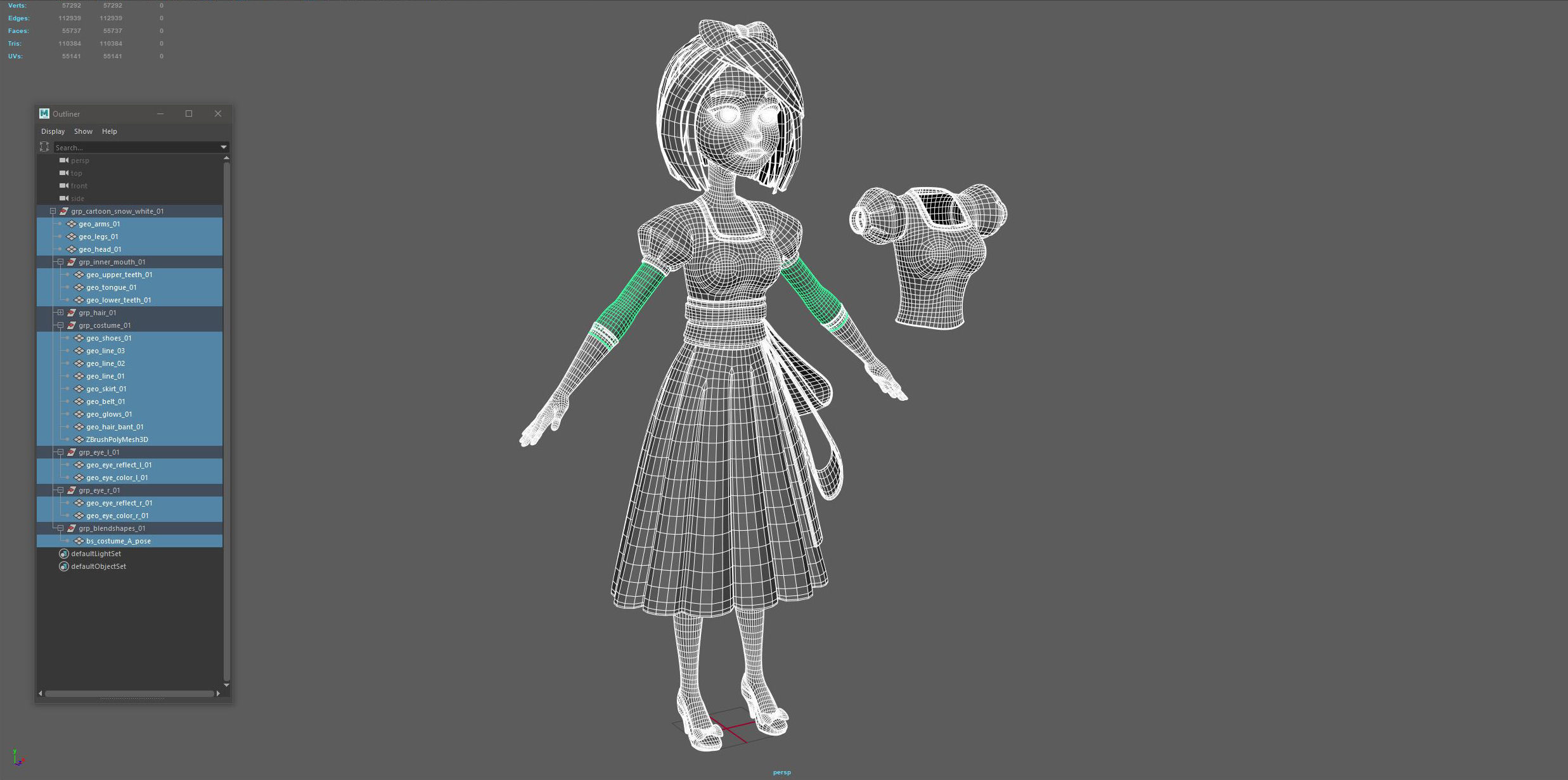 Cartoon Snow White 3D model_16