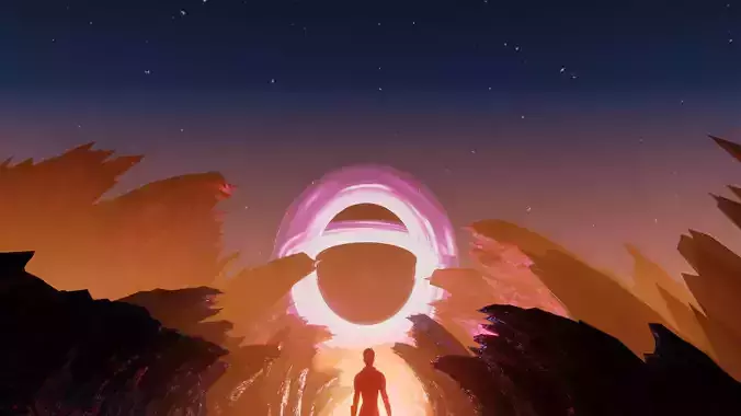 epic black hole scene blender project