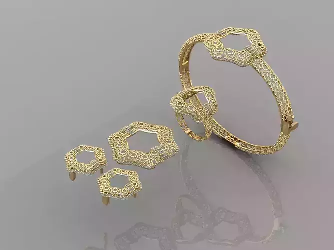 Z79-Diamond set gold and diamond ring