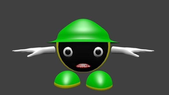 Mario mono character  Free low-poly 3D model