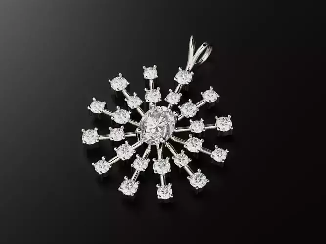 Pendant crystal snowflake