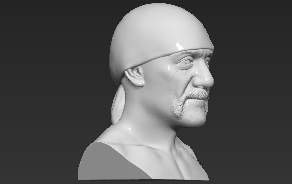 Hulk Hogan bust 3D printing ready stl obj formats 3D print model_17