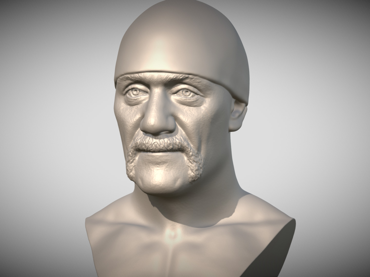 Hulk Hogan bust 3D printing ready stl obj formats 3D print model_4