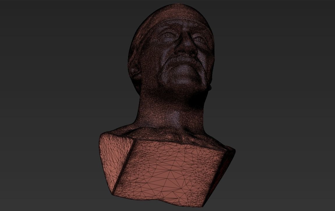 Hulk Hogan bust 3D printing ready stl obj formats 3D print model_35