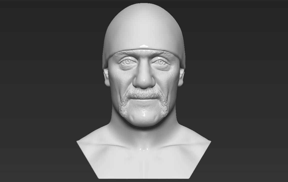 Hulk Hogan bust 3D printing ready stl obj formats 3D print model_7