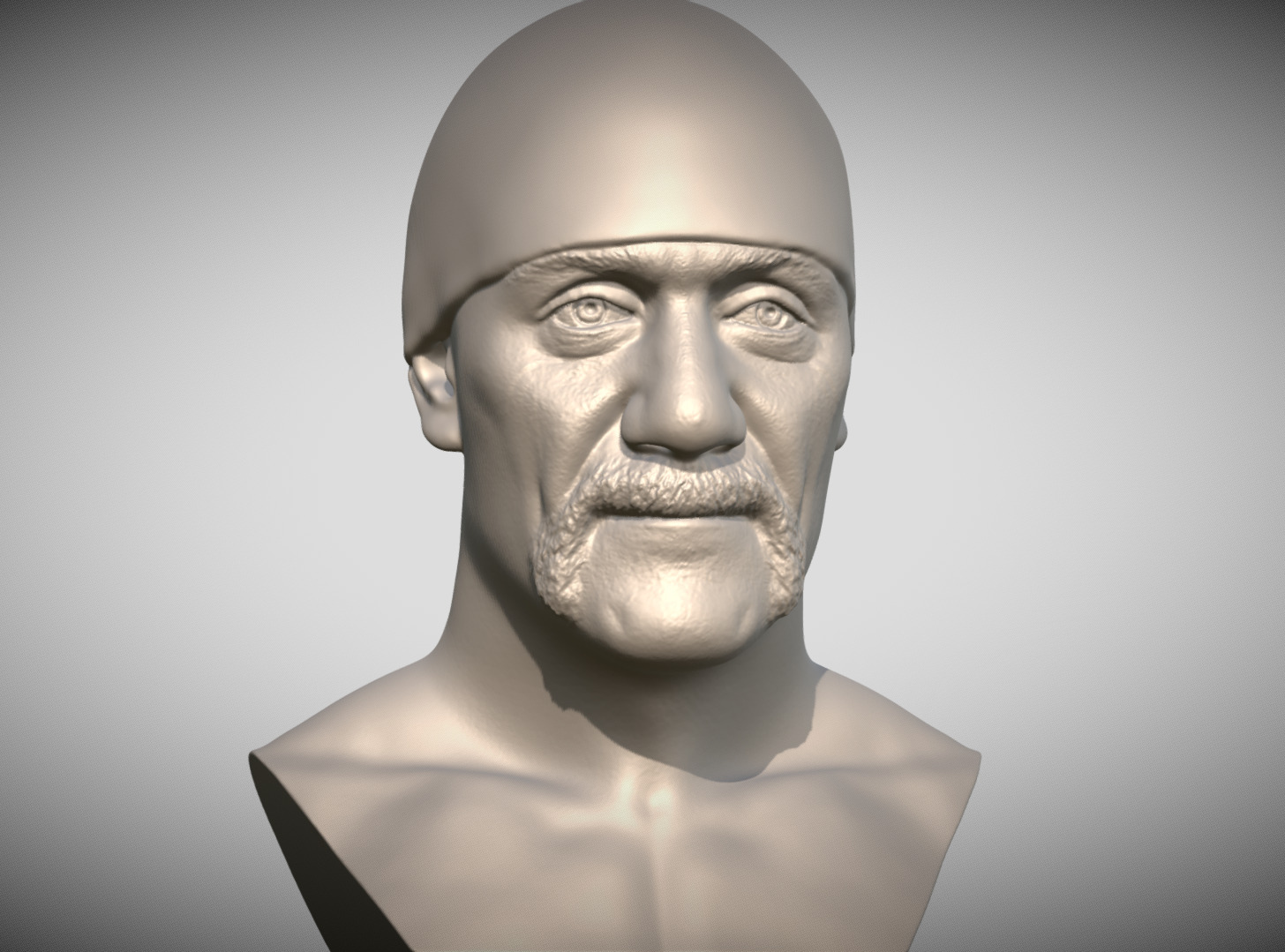 Hulk Hogan bust 3D printing ready stl obj formats 3D print model_2