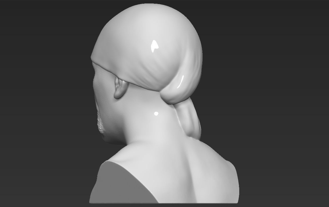 Hulk Hogan bust 3D printing ready stl obj formats 3D print model_13
