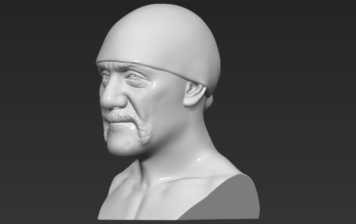 Hulk Hogan bust 3D printing ready stl obj formats 3D print model_10