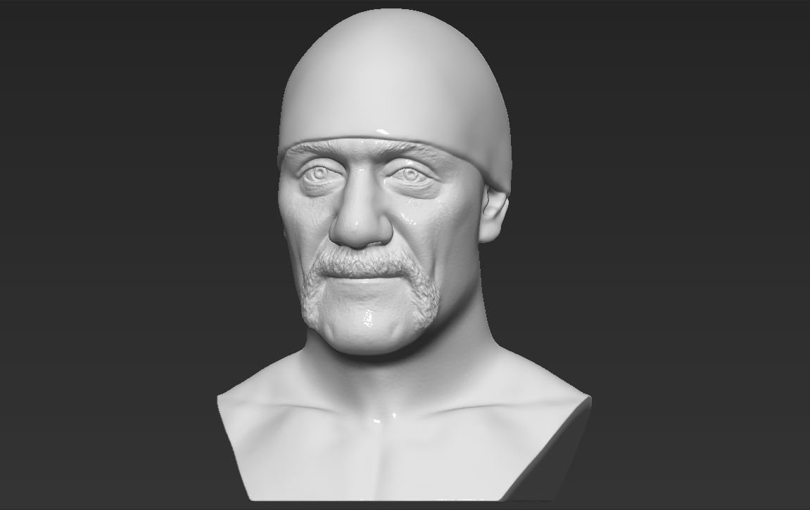 Hulk Hogan bust 3D printing ready stl obj formats 3D print model_8