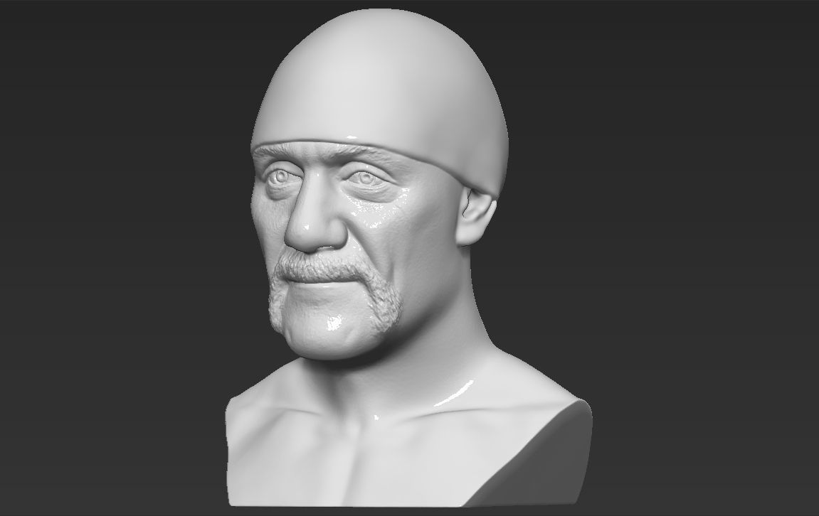 Hulk Hogan bust 3D printing ready stl obj formats 3D print model_9