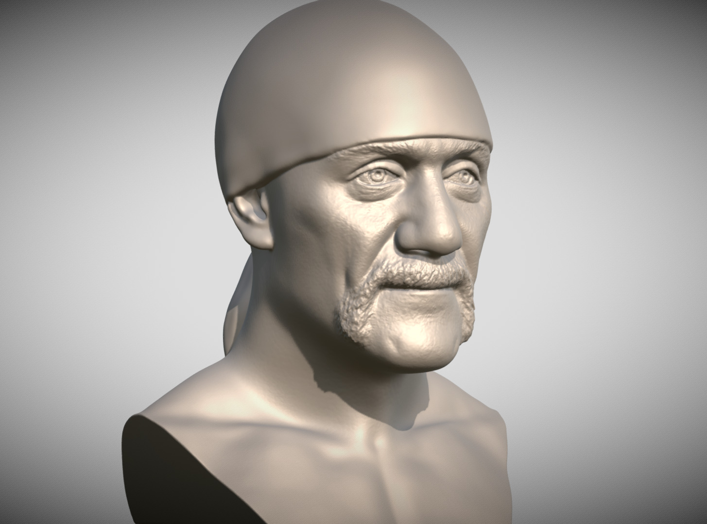 Hulk Hogan bust 3D printing ready stl obj formats 3D print model_3