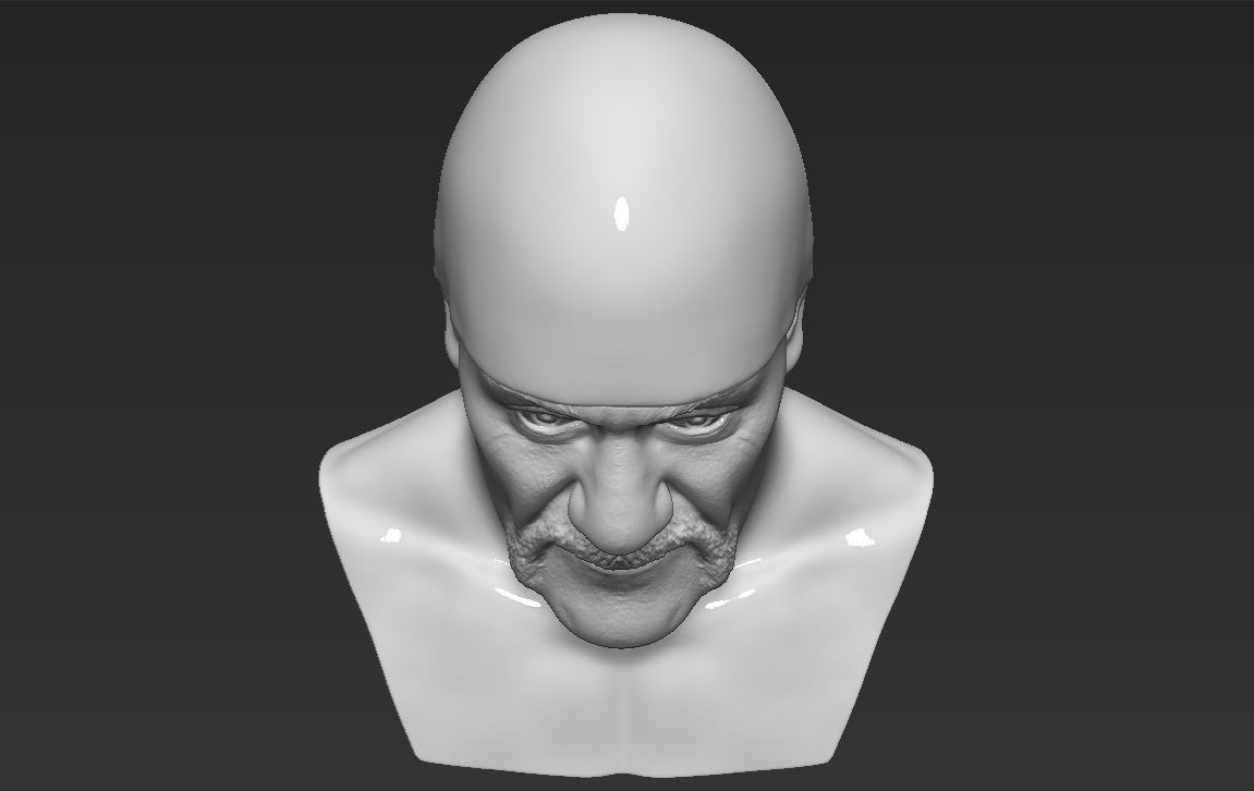 Hulk Hogan bust 3D printing ready stl obj formats 3D print model_22