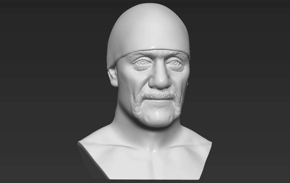 Hulk Hogan bust 3D printing ready stl obj formats 3D print model_19