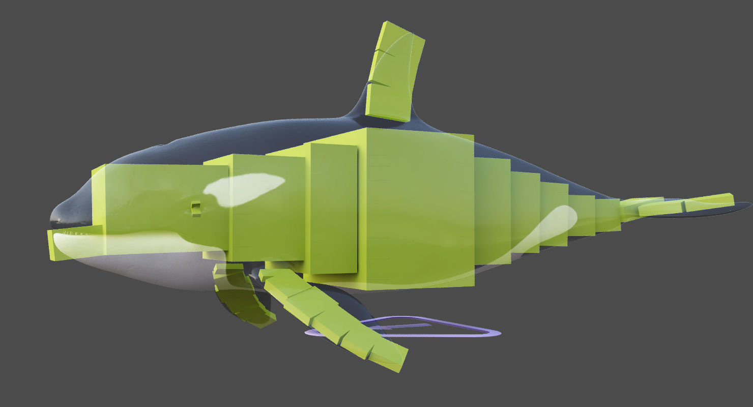 Set of Sea Animals Animated 8K Low-poly 3D model_65