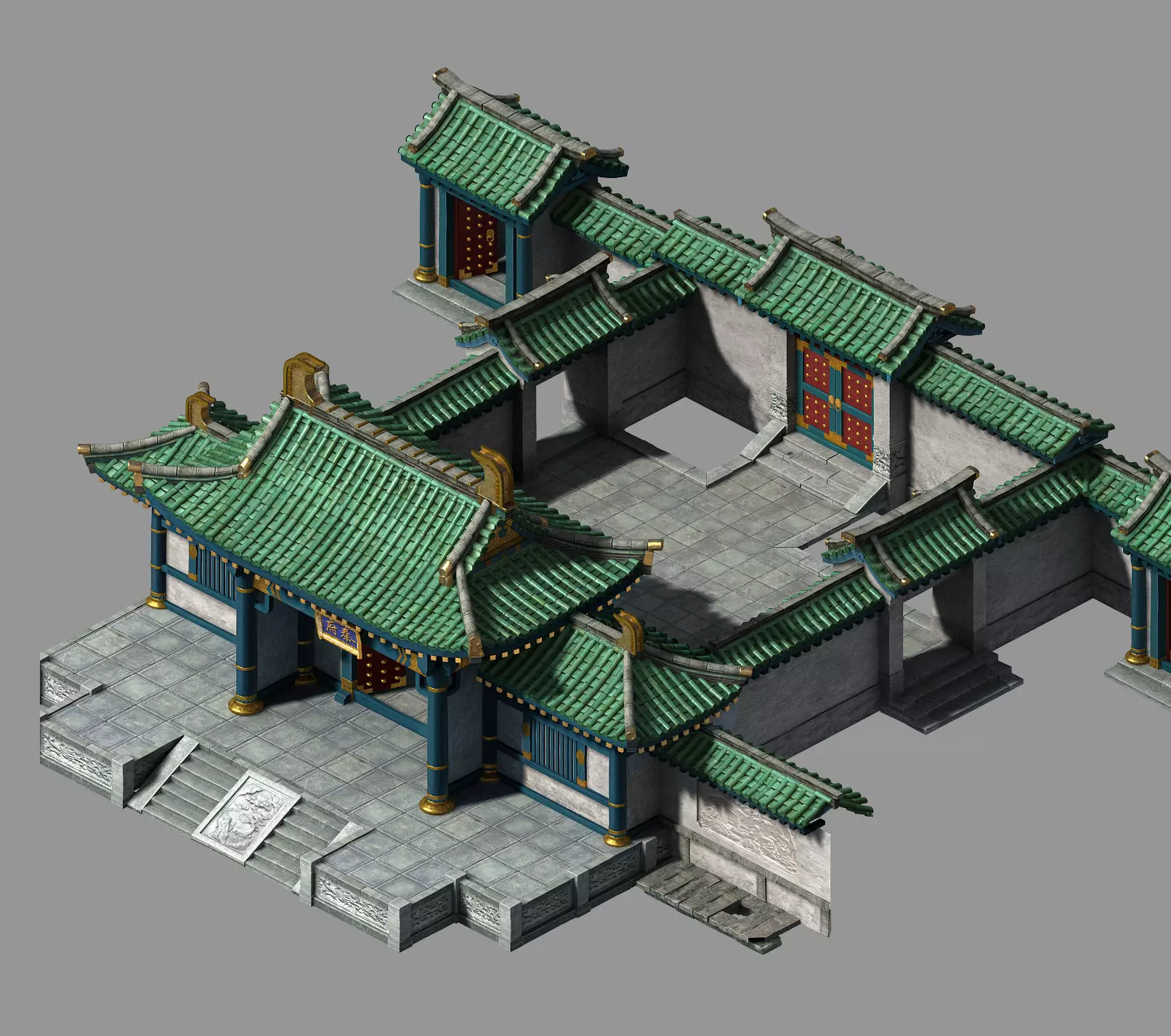 Qin Qiong Mansion-Gate of Qin Mansion 3D model_0