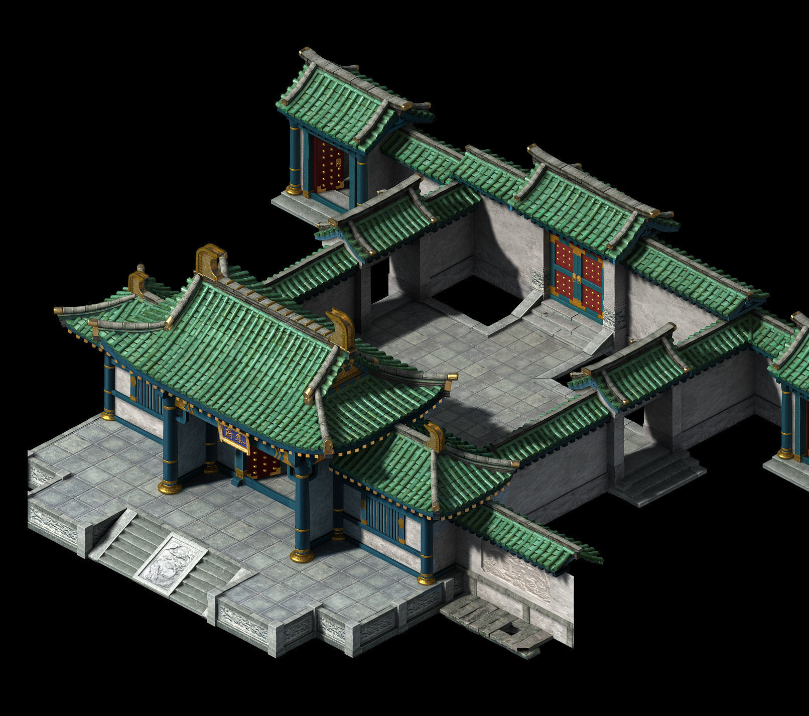 Qin Qiong Mansion-Gate of Qin Mansion 3D model_1