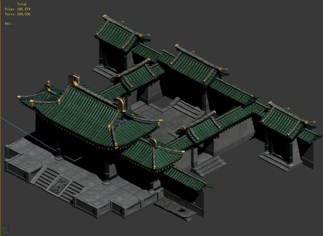 Qin Qiong Mansion-Gate of Qin Mansion 3D model_4