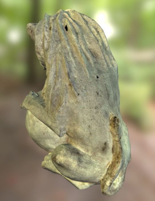 Stone lion with ball 3D model_2