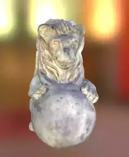 Stone lion with ball 3D model