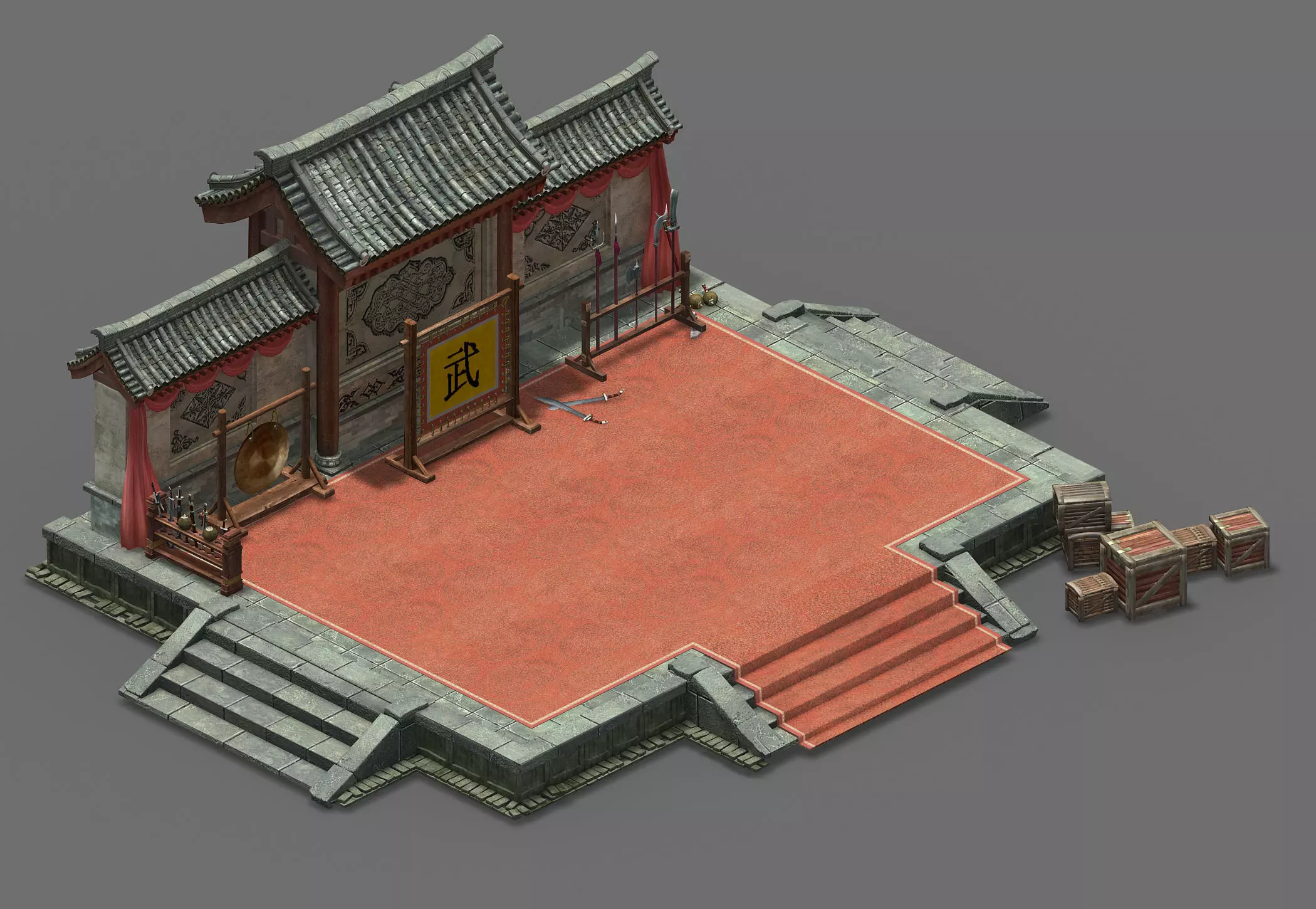 Qing Dynasty-The Escort-Yanwu Field 3D model_0