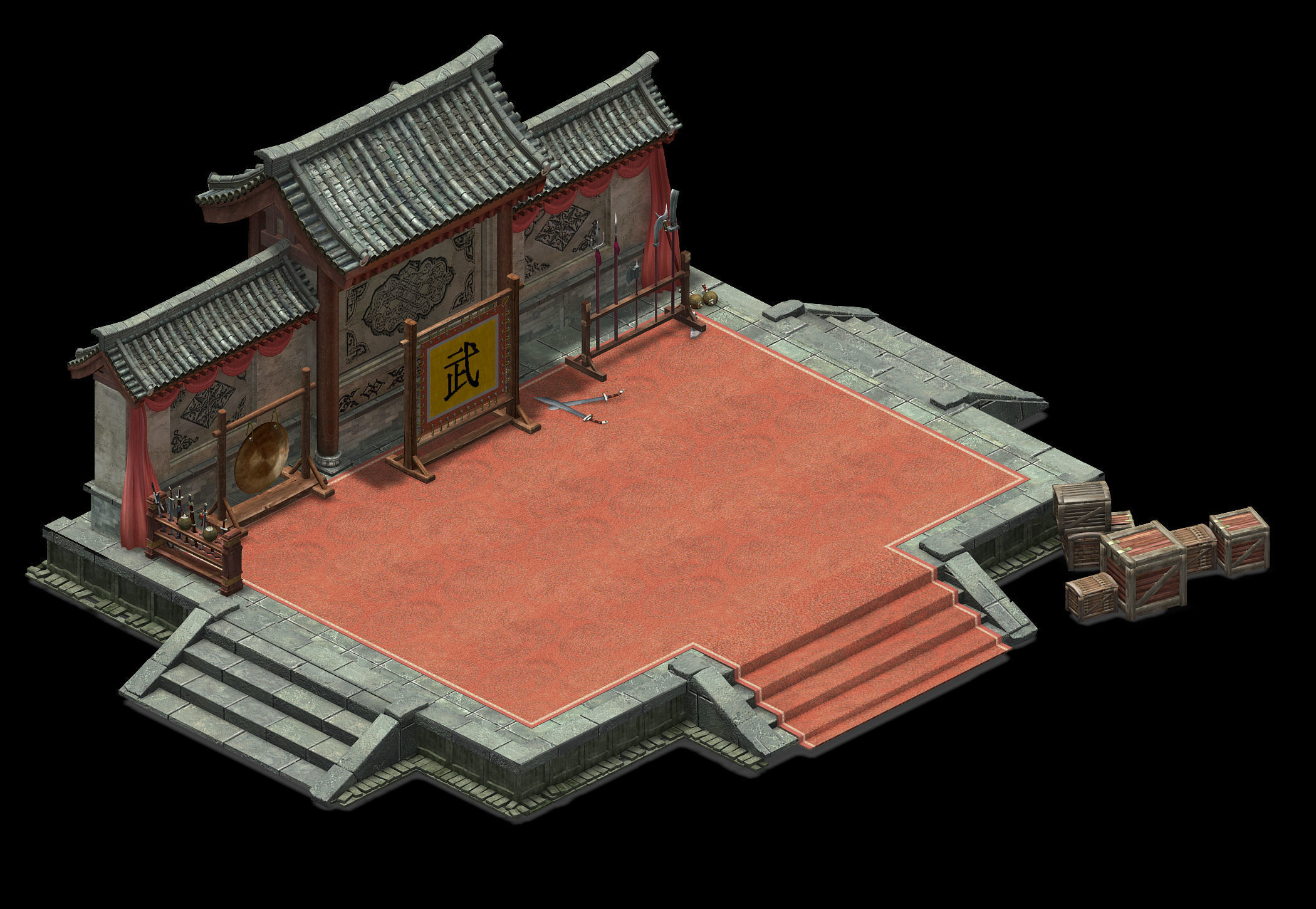 Qing Dynasty-The Escort-Yanwu Field 3D model_1