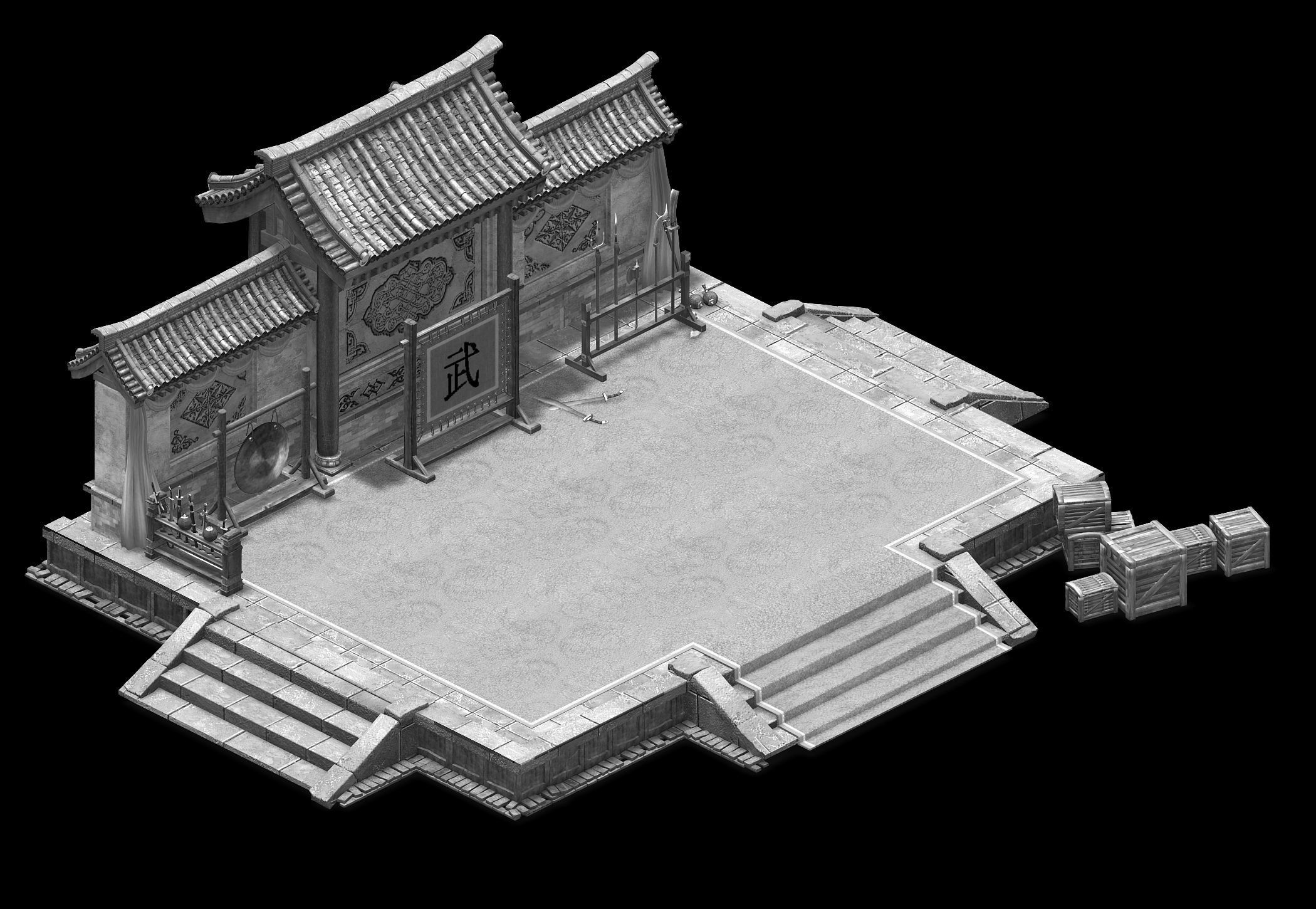 Qing Dynasty-The Escort-Yanwu Field 3D model_2