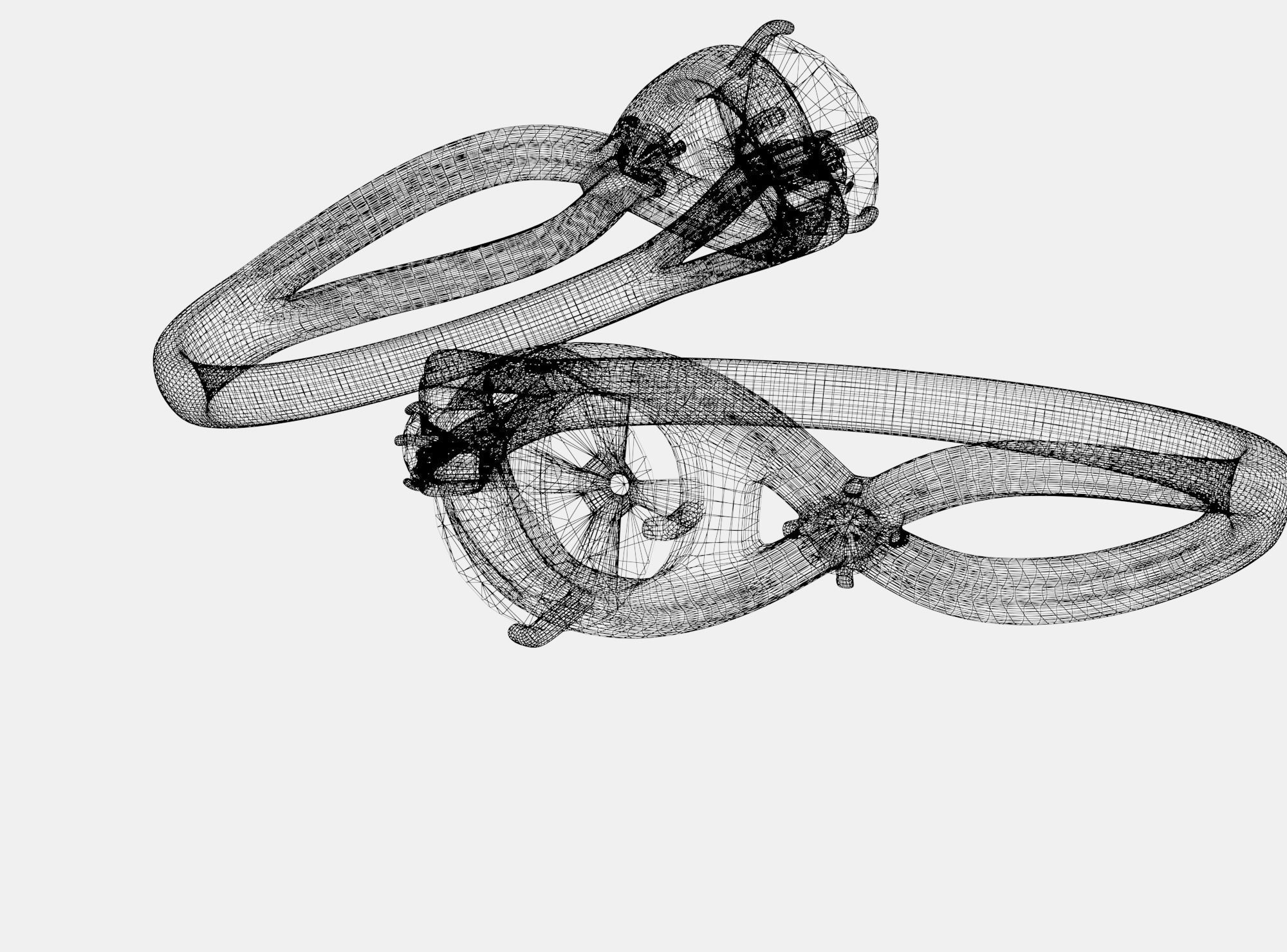 2020 latest original diamond ring Low-poly 3D model_1