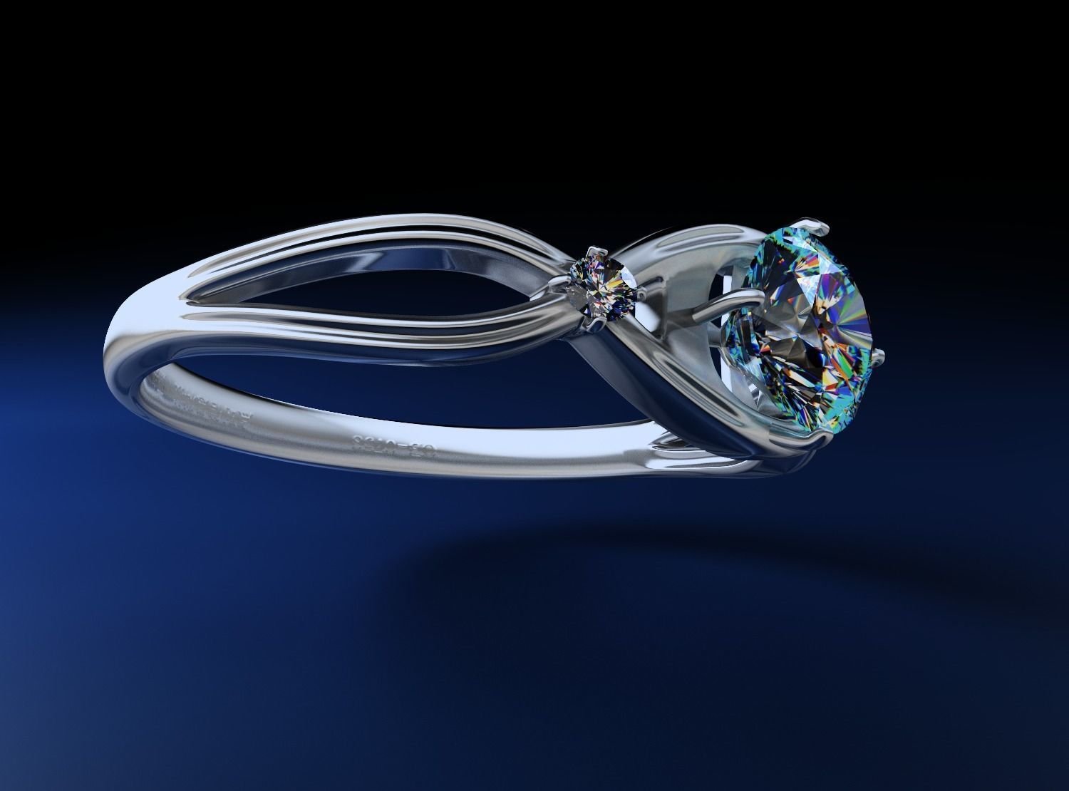 2020 latest original diamond ring Low-poly 3D model_6