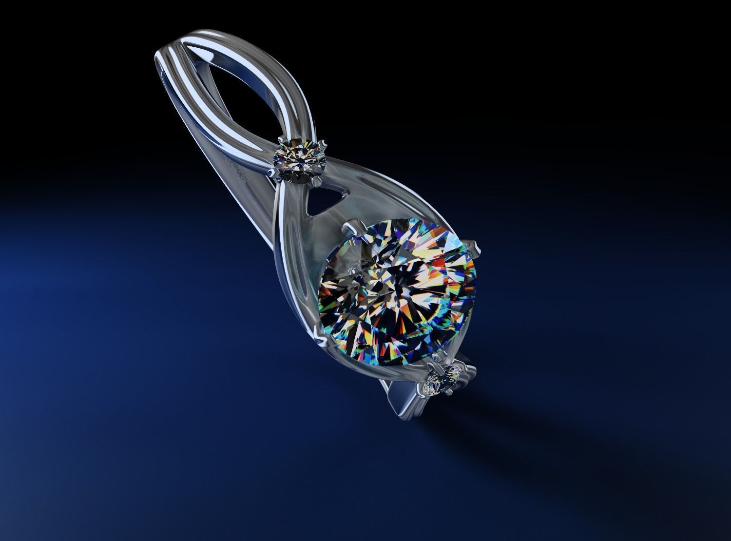 2020 latest original diamond ring Low-poly 3D model_5