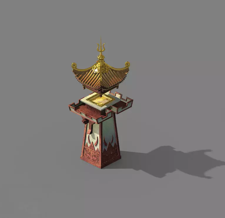 Quzhou-Tianwang Tower-Gold 01 3D model