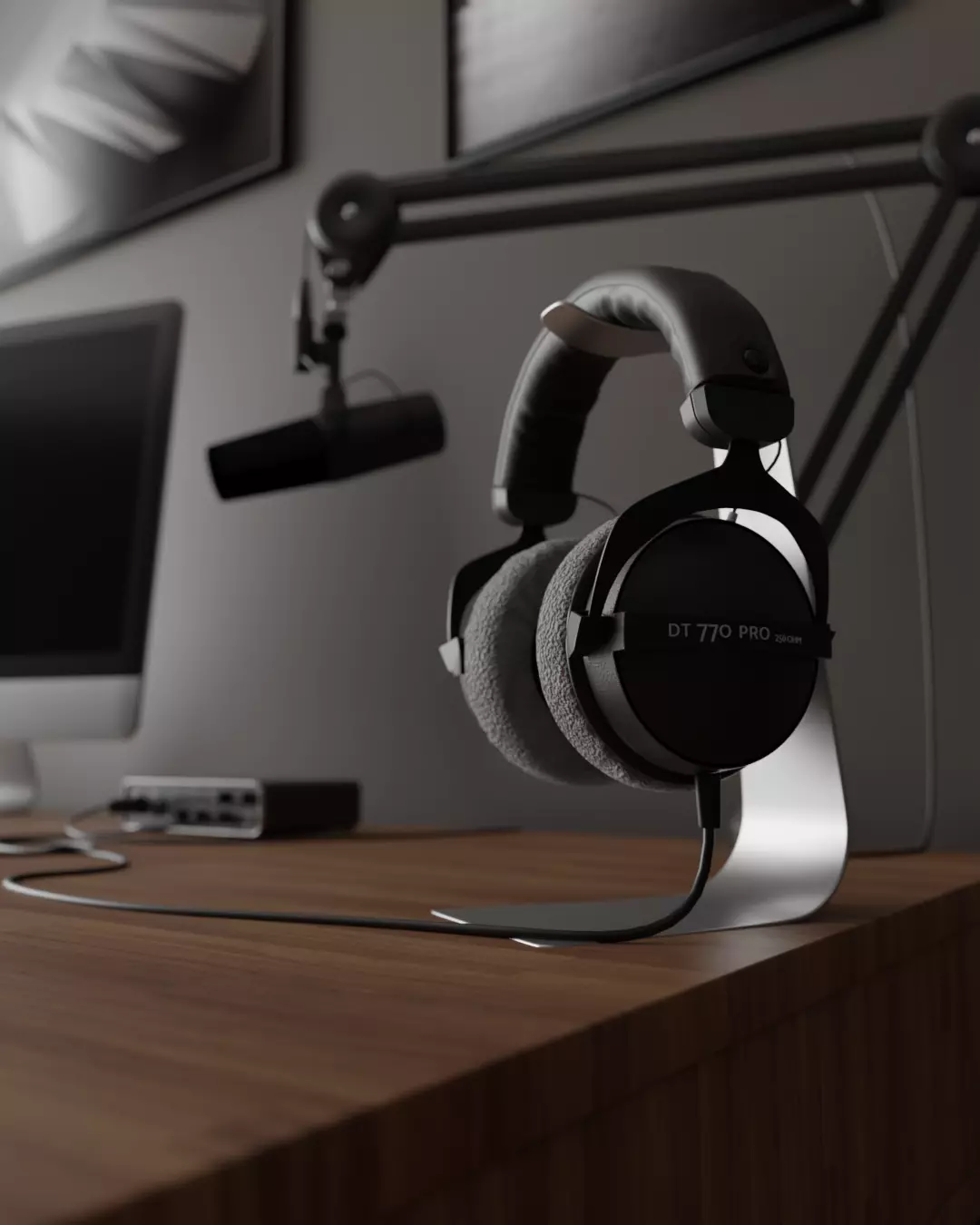 DT 770 Pro headphones 3D model_0