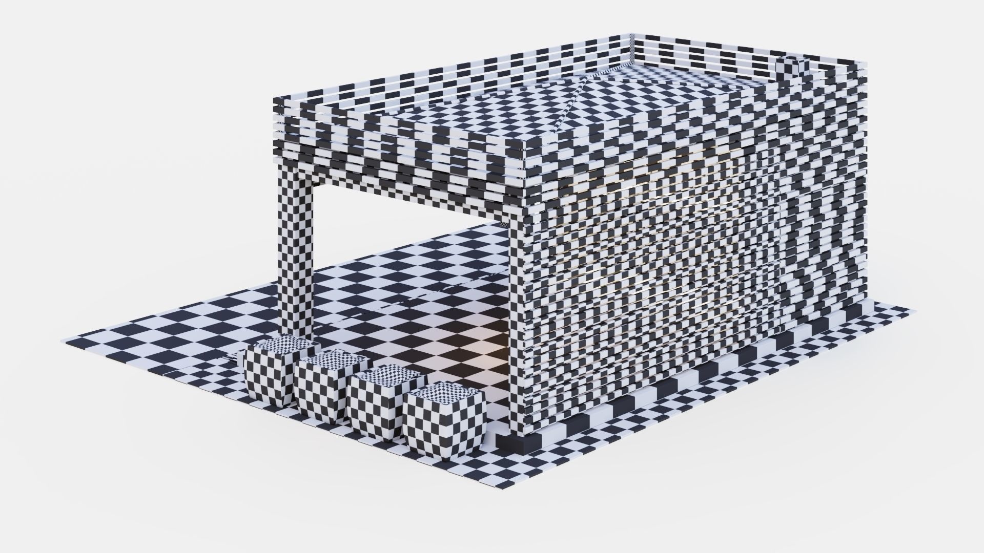 Gazebo with kitchen 3D model_20