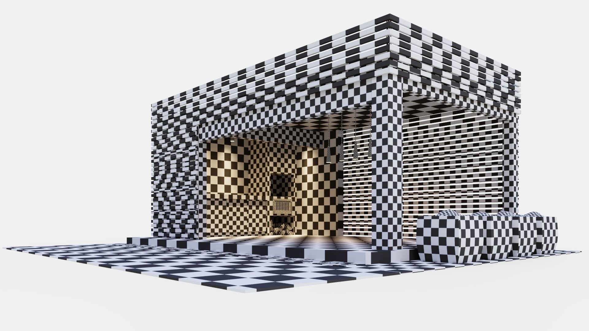 Gazebo with kitchen 3D model_11