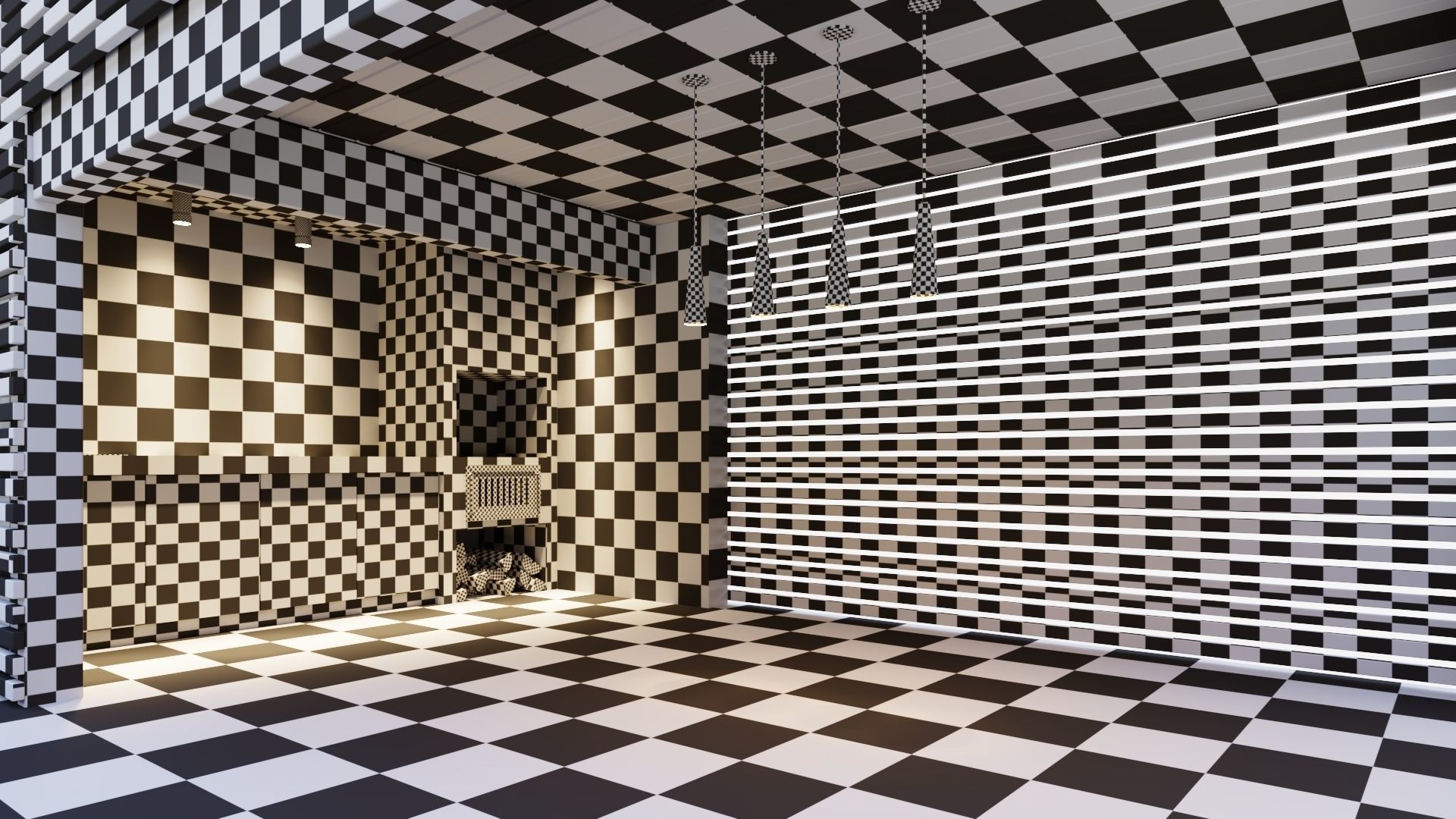 Gazebo with kitchen 3D model_15