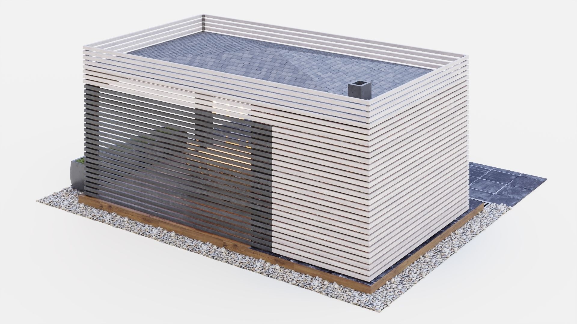 Gazebo with kitchen 3D model_9