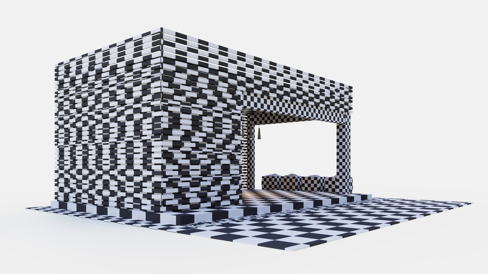 Gazebo with kitchen 3D model_14