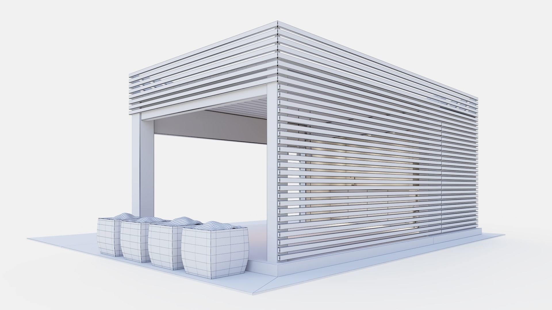 Gazebo with kitchen 3D model_22