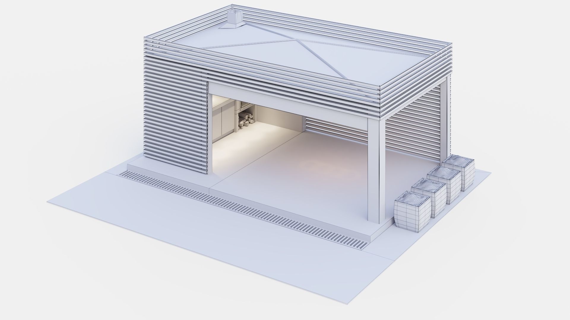 Gazebo with kitchen 3D model_28