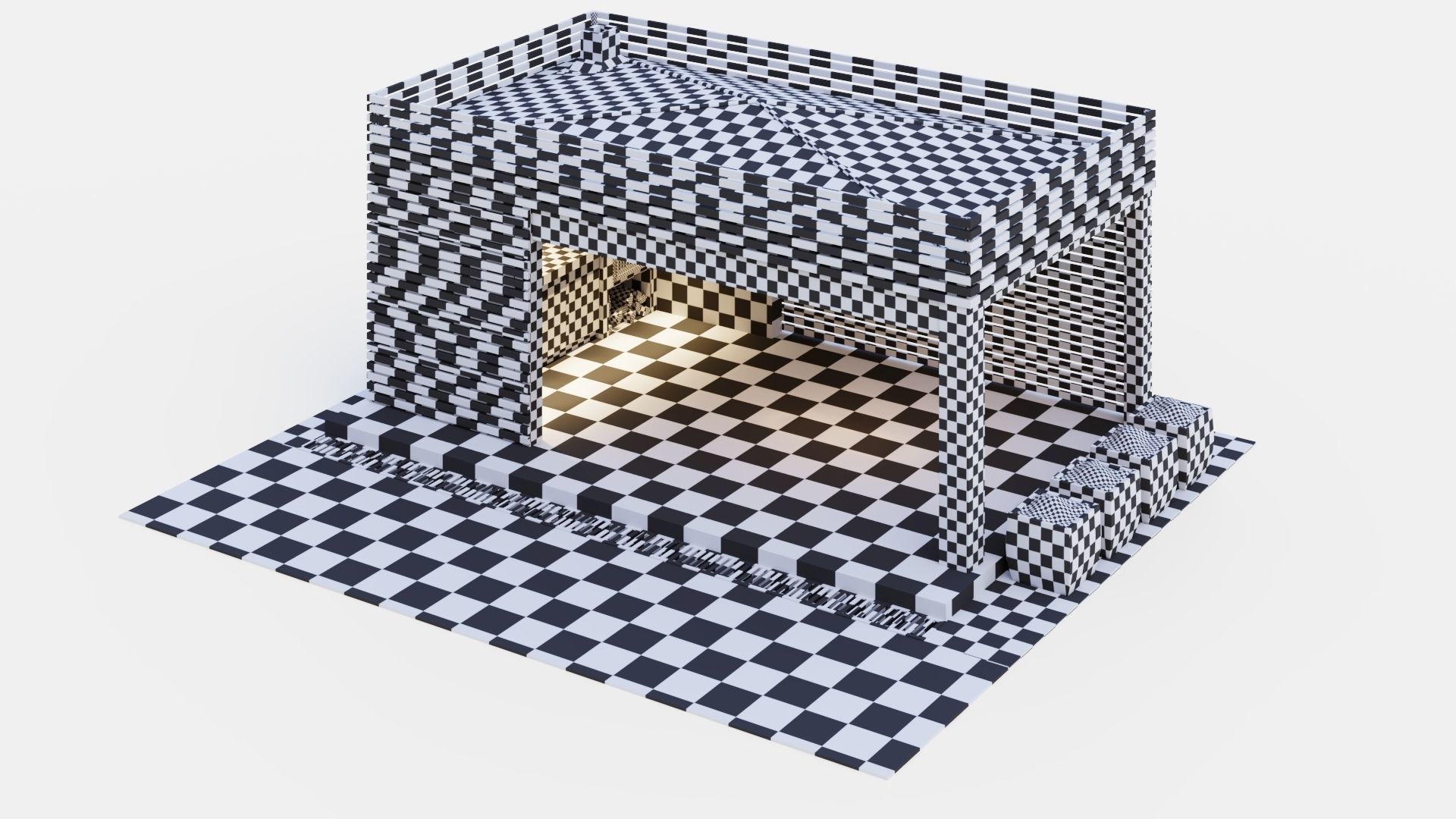 Gazebo with kitchen 3D model_18