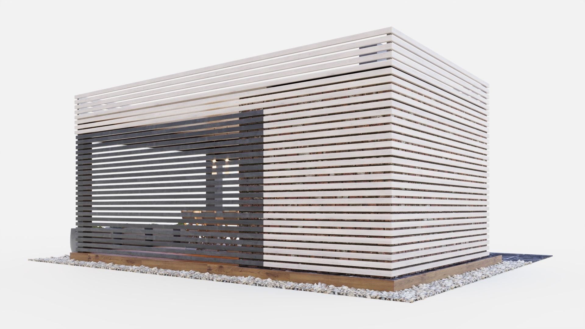 Gazebo with kitchen 3D model_3