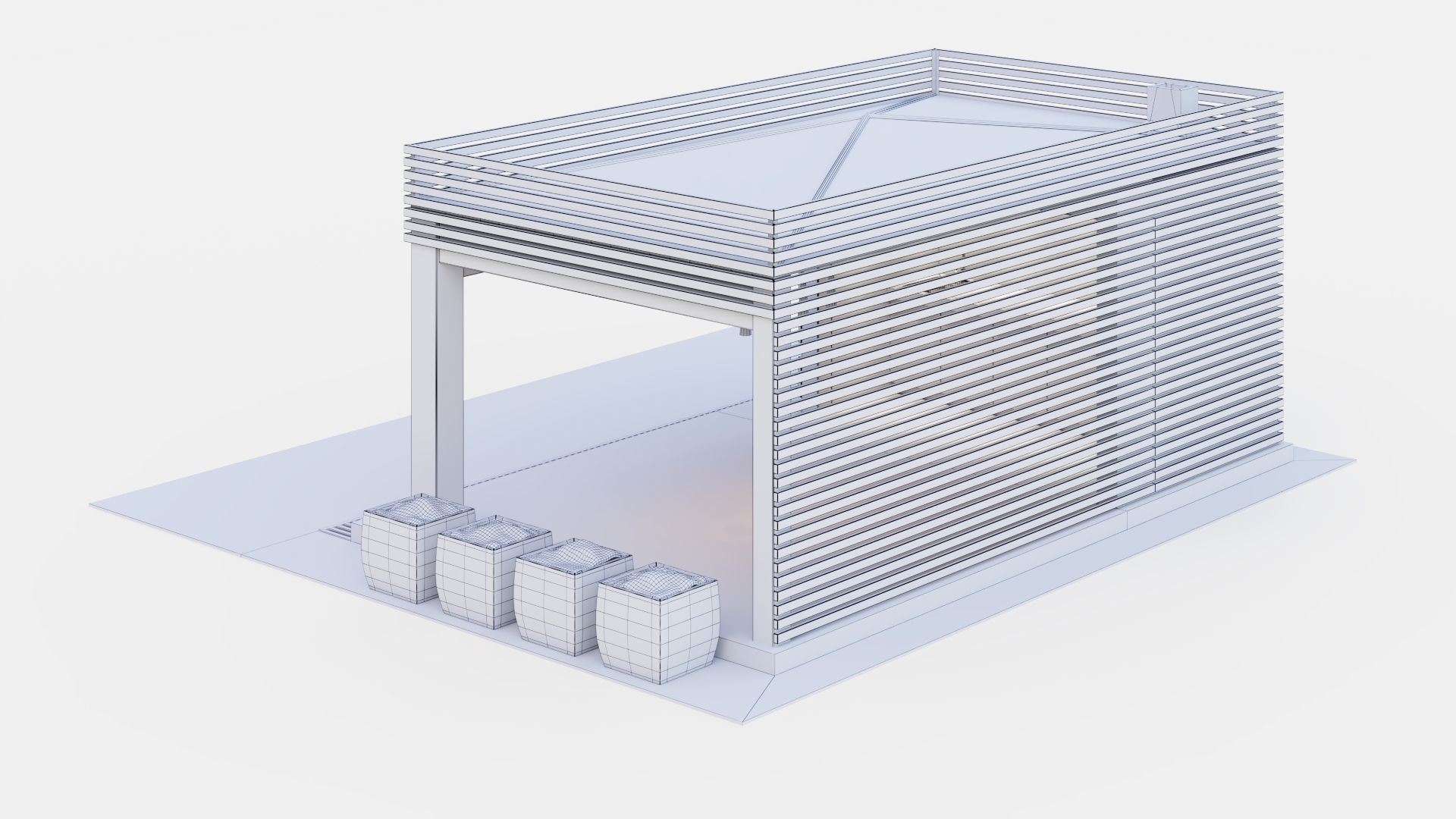 Gazebo with kitchen 3D model_30