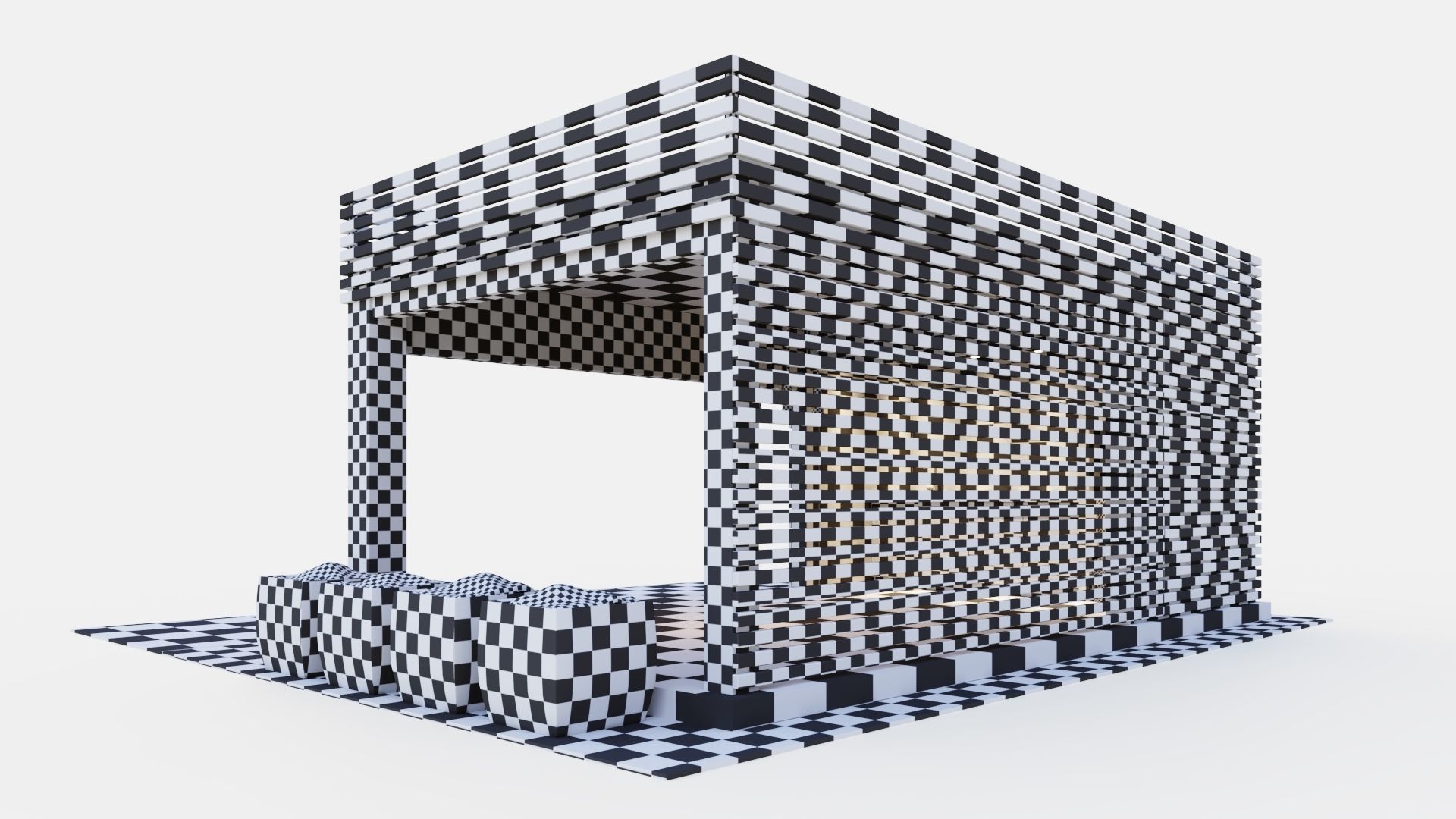 Gazebo with kitchen 3D model_12