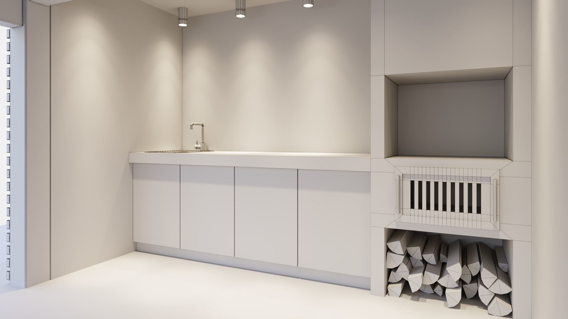 Gazebo with kitchen 3D model_27