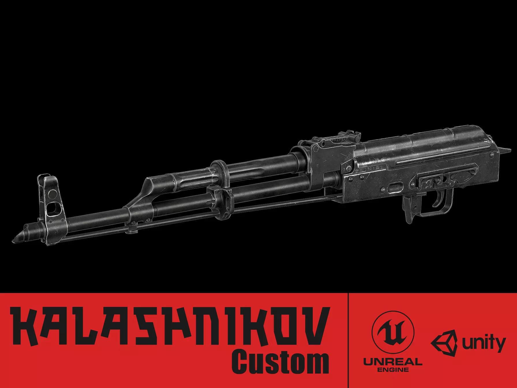 AKM - Receiver Low-poly 3D model